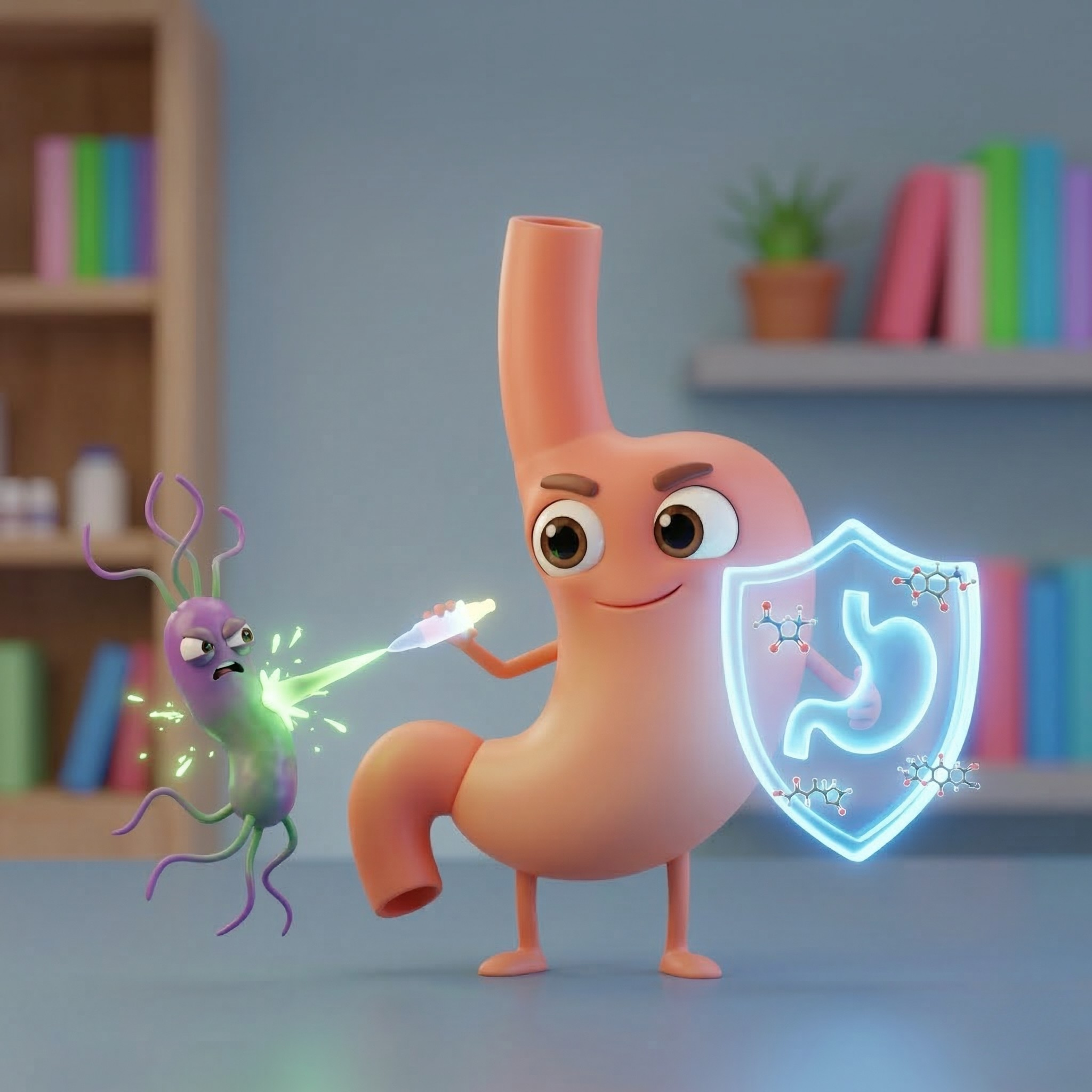 Estomago combatiendo Helicobacter pylori