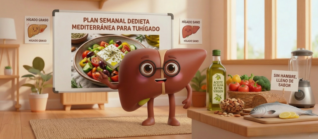 Hígado graso.Dieta Mediterranea